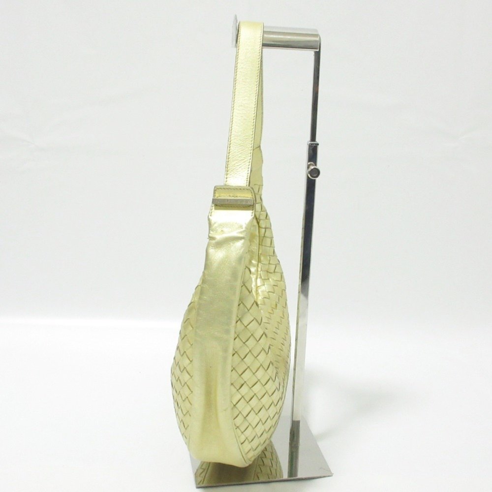BOTTEGA VENETA Vintage Gold Leather Intrecciato Shoulder Bag - Picture 7 of 13